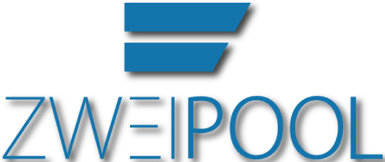 zweipool logo in blau mit schattierung